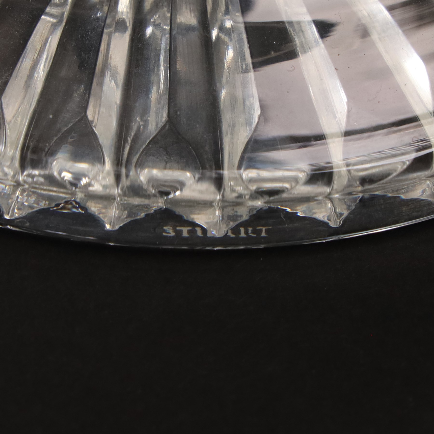 Stuart Crystal Beaconsfield pattern fruit bowl on pedestal foot 30cm
