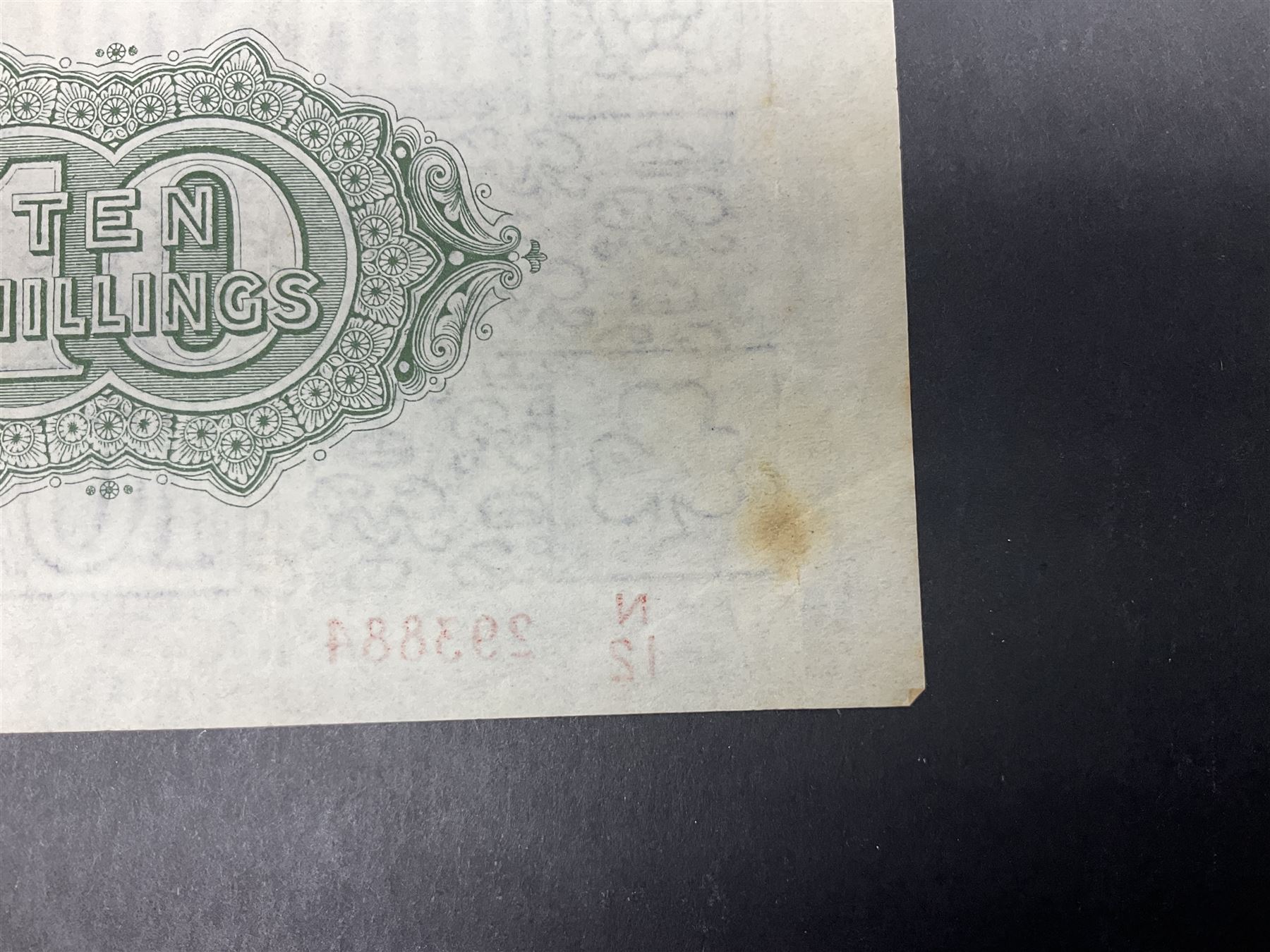 United Kingdom of Great Britain and Ireland Fisher second issue ten shillings banknote ‘N12 293884’