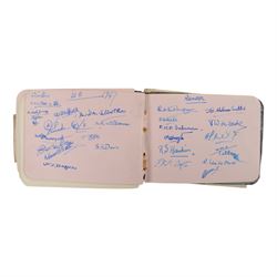 1940s/1950s autograph and sentiment book, with various signatures, including spurious signature for former Prime Minister Anthony Eden, together with a facsimile printed letter dated November 30 1950, 'Thank you so much for your good wishes on my birthday' the paper embossed with House of Commons logo and with printed Winston Churchill signature