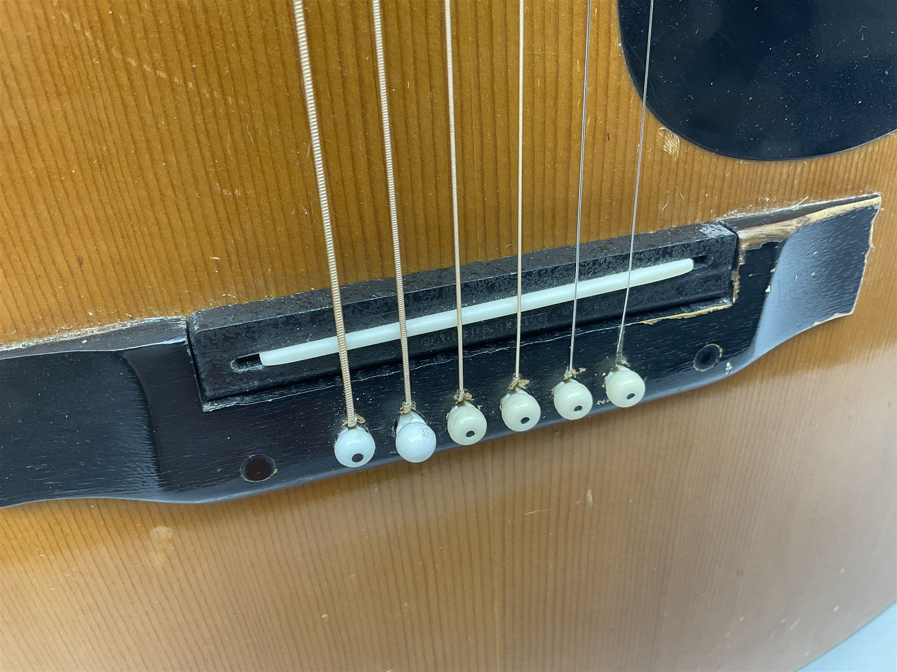 Harmony Model H6360 acoustic guitar in mahogany with spruce top, L103cm overall; and 1970s B&M (Barnes & Mullins) Concert Grande acoustic guitar, L101.5cm overall; each in hard carrying case (2)