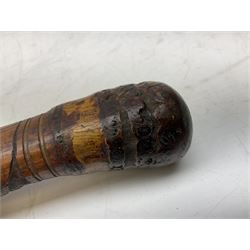 Japanese carved bamboo walking stick, L87cm 