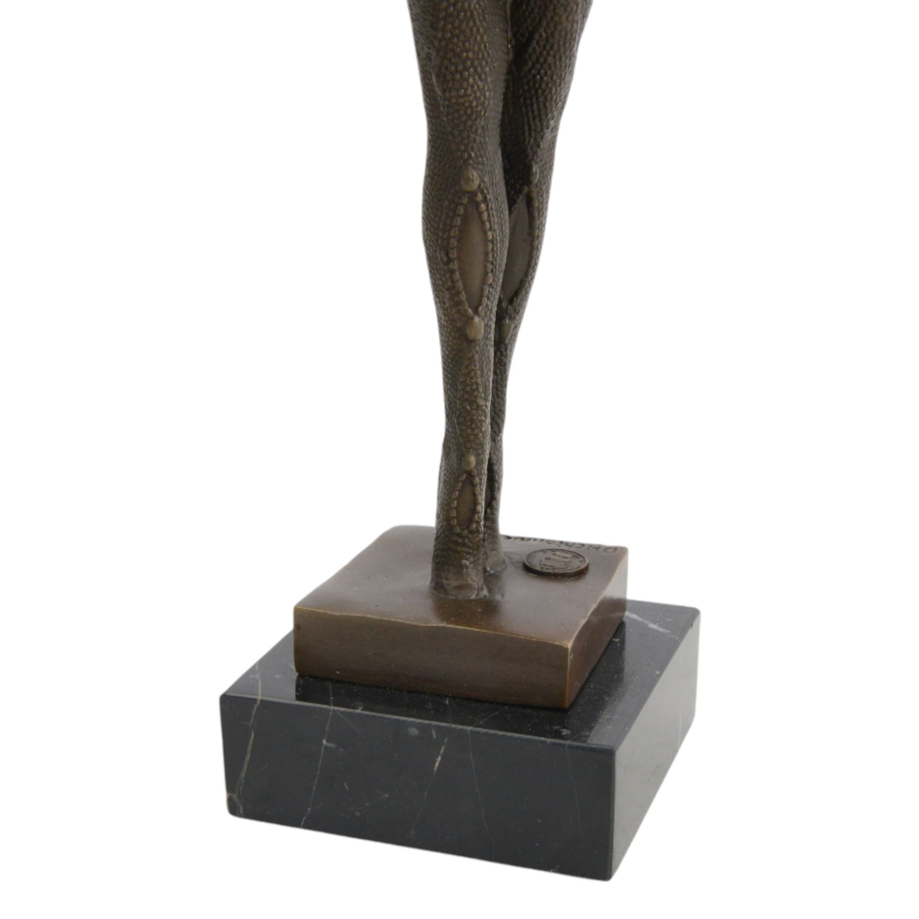 Art Deco style bronze, Starfish dancer, upon a black marble plinth, after Dimetri H Chiparus, signed and with foundry mark, H42cm
