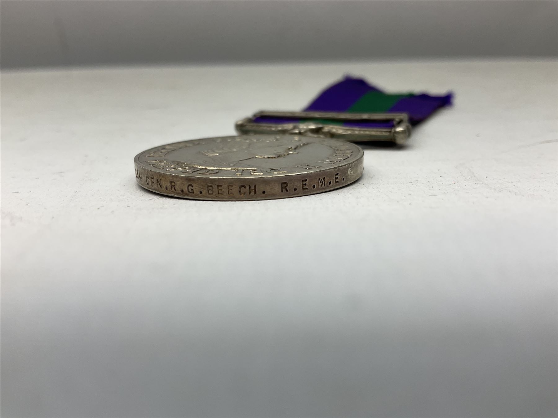 QEII General Service Medal awarded to 23504634 CFN. R.G. Beech REME; Pakistan Independence Medal awarded to Nadir Khan F.C.330; India Independence 50th anniversary medal; and a quantity of WW2 and later medals including Territorial Efficiency Medal awarded to 6196646 Gnr. J.G. Oatway R.A. (13)