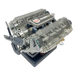 Machine Works battery operated model of a V8 car engine featuring working parts, sound and illuminating spark plugs L29cm