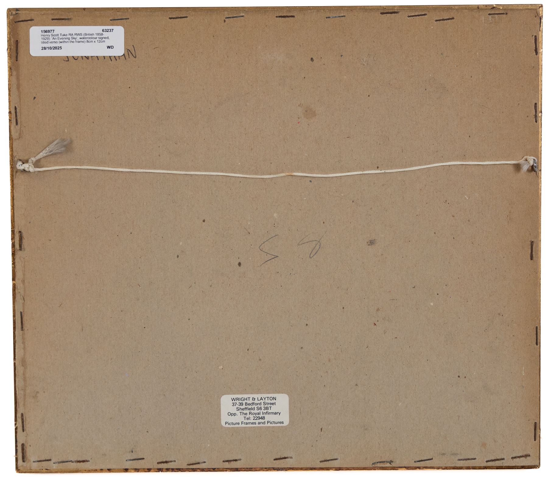 Henry Scott Tuke RA RWS (British 1858-1929): 'An Evening Sky', watercolour signed, titled verso (within the frame) 8cm x 12cm