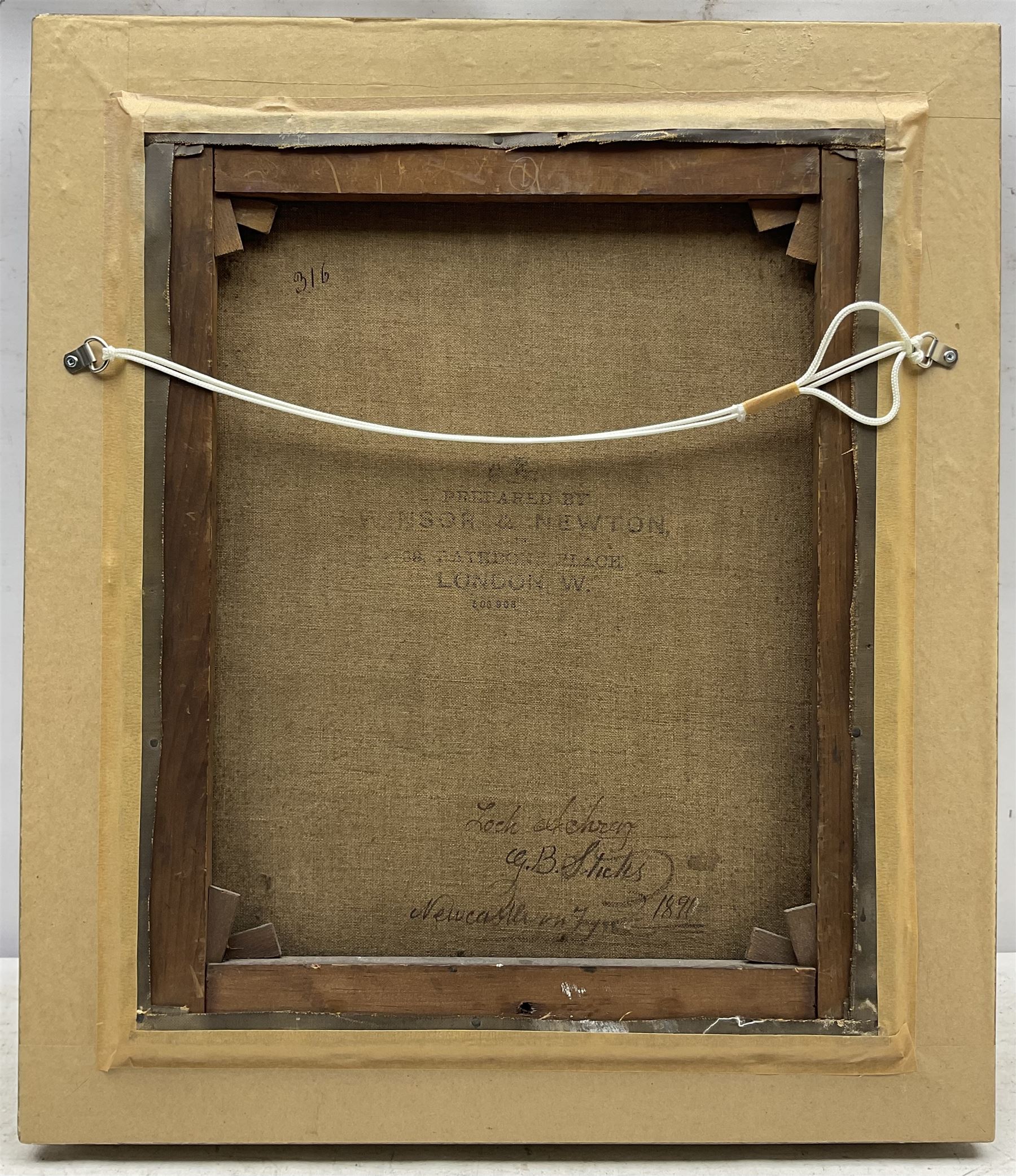 George Blackie Sticks (British 1843-1900): 'Loch Achray', oil on canvas signed and dated 1891, titled verso 44cm x 36cm