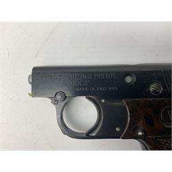 Webley Mark III .22 Sports Starting Pistol, top venting, with bakelite grips, boxed with instructions; and a reproduction Georgian Tower flintlock blunderbuss (2)
