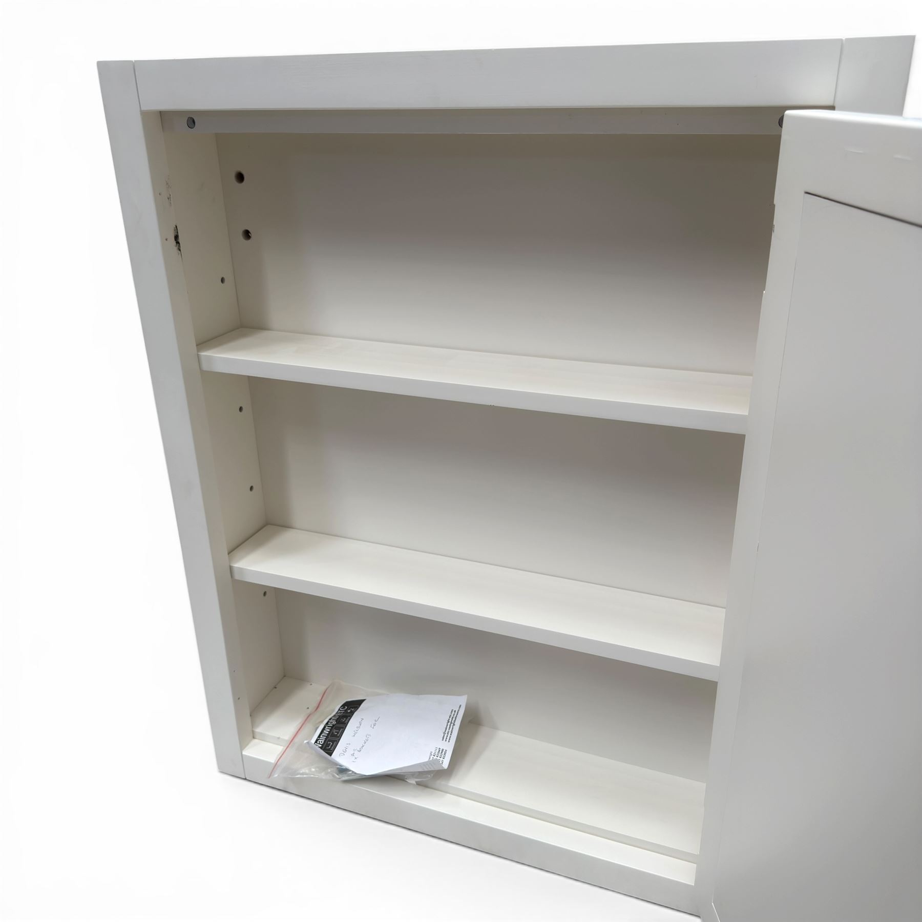 Roper Rhodes - bathroom cabinet with rectangular mirror a
and mounting brackets in a painted white finish