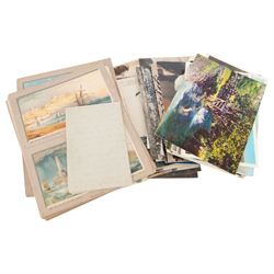 Collection of war time letters, postcards and other ephemera, including WWI period letters between Johnny Greenwood and Dolly Elliott, silk postcards, watercolours, etc 