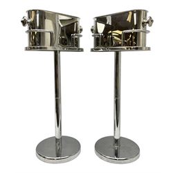 Two double wine coolers with stands, H80cm