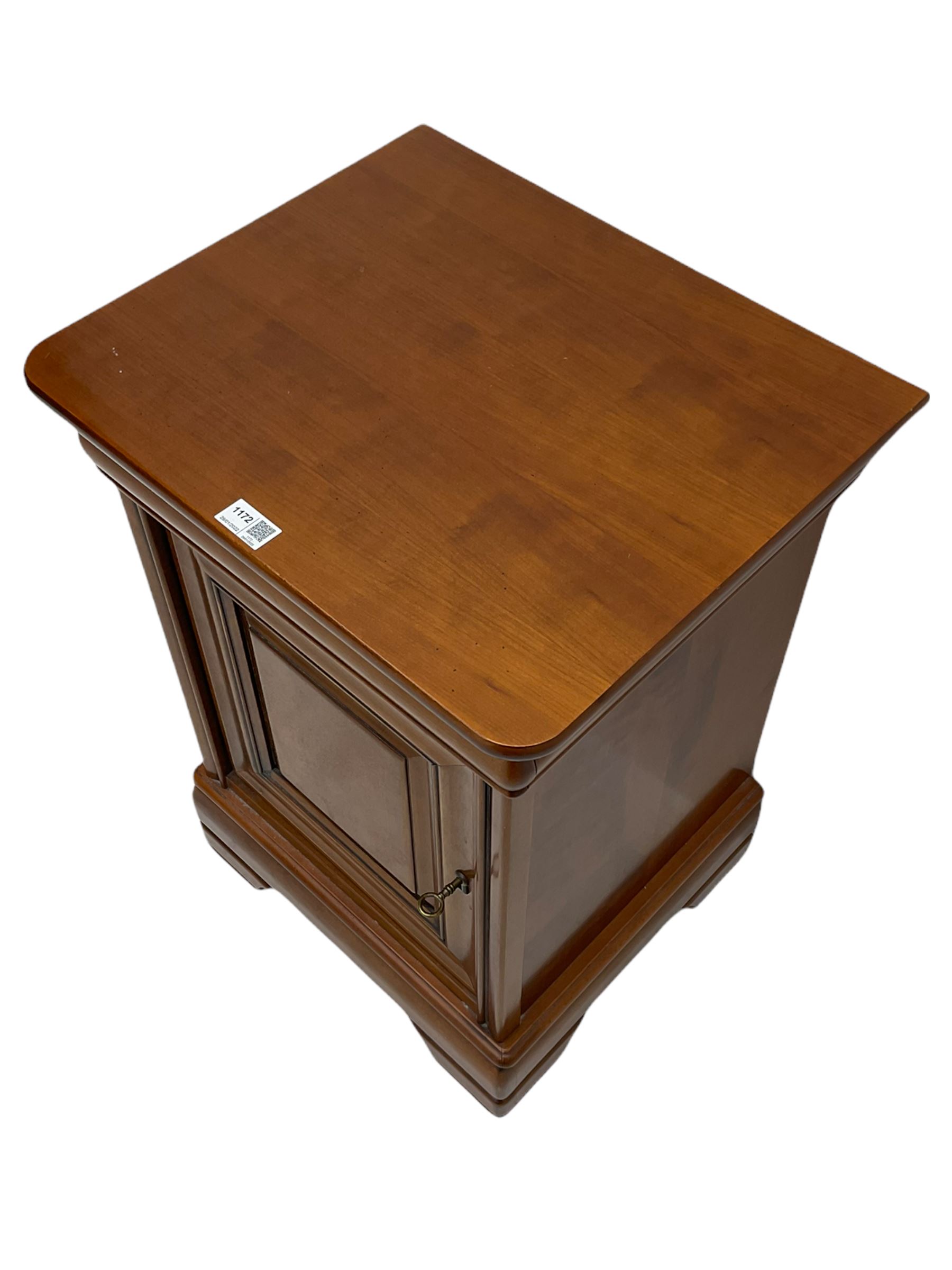 French cherry wood bedside lamp cabinet