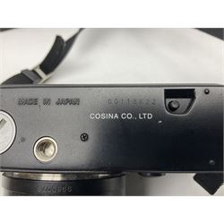 Voigtlander Bessa-R rangefinder camera body, serial no. 00118622, with 'Voigtlander Nokton F 1.5 50mm' lens, serial no. 9960078 and 'Voigtlander Ultron 35mm F 1.7' lens, serial no.9050024 