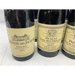 Mixed red wine from Louis Jadot, to include, 2015 Volnay, 2015 Pommard Clos De La Commaraine, 2015 Nuits Saint Georges, etc, various contents and proof, (10)