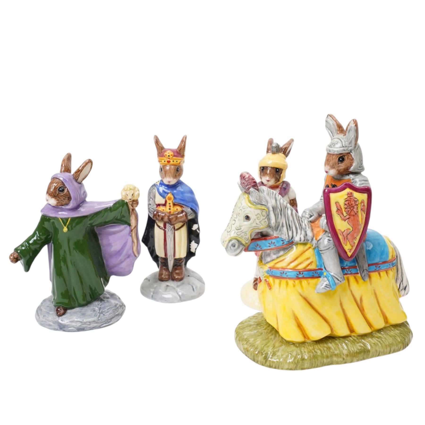 Royal Doulton Bunnykins figures, including Lancelot, Bathtime, Sir Gawain and others from the Arthurian collection (13)
