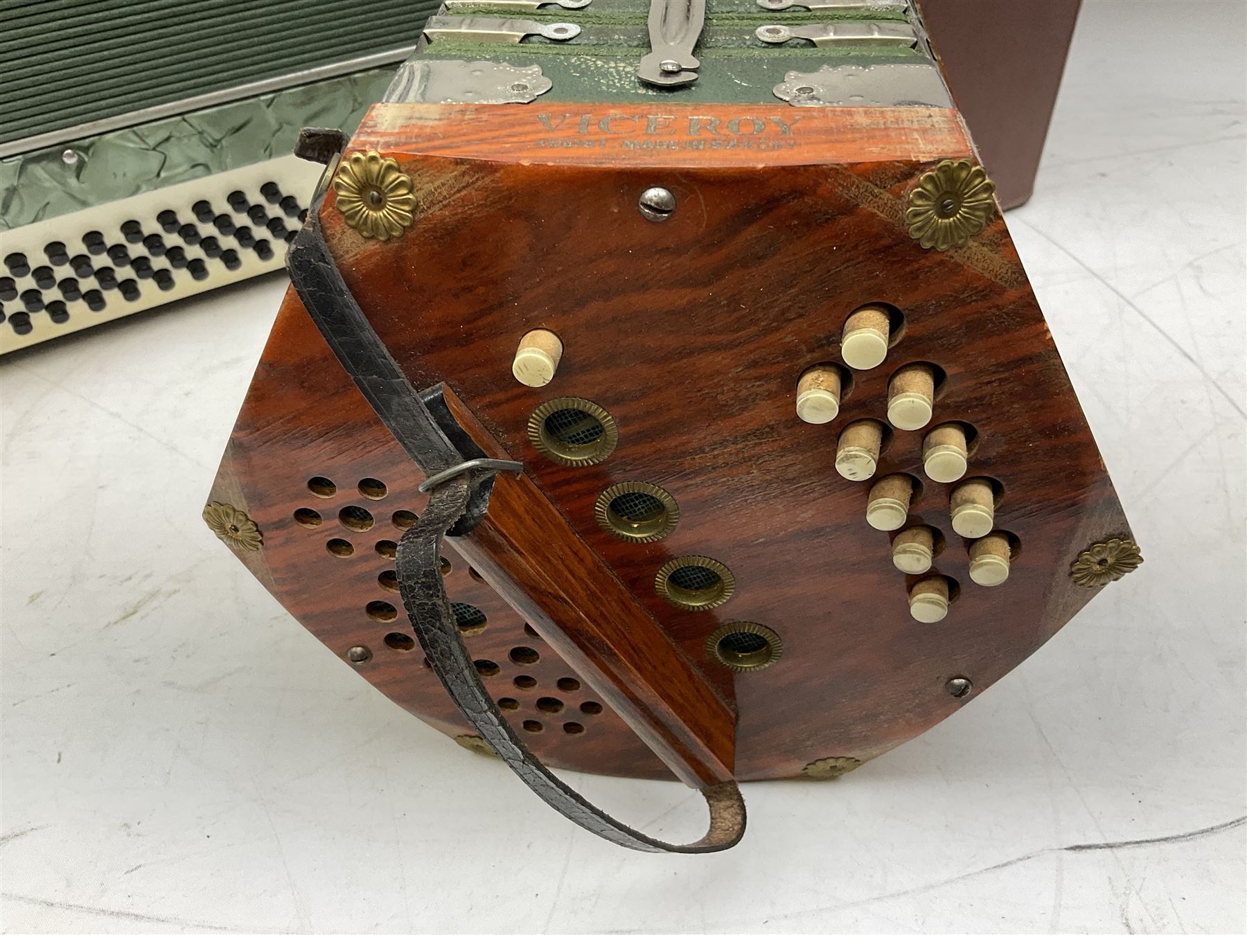 The Viceroy Junior Model Accordion in case, together with a Scandalli piano accordion 