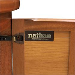 Nathan - 'Squares' pair of small corner cabinets, with square panelled cabinet doors
