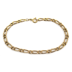  9ct gold curb link bracelet, hallmarked, approx 6.7gm  