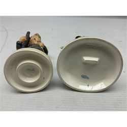 Seven Goebel Hummel figures, comprising Chimney Sweep 12/I, Apple Tree Girl 14/I, Apple Tree Boy,  Little Goat Herder 200/I, Surprise 94 3/0, Signs of Spring 203/20 and Wayside Harmony 111/30, tallest H15cm