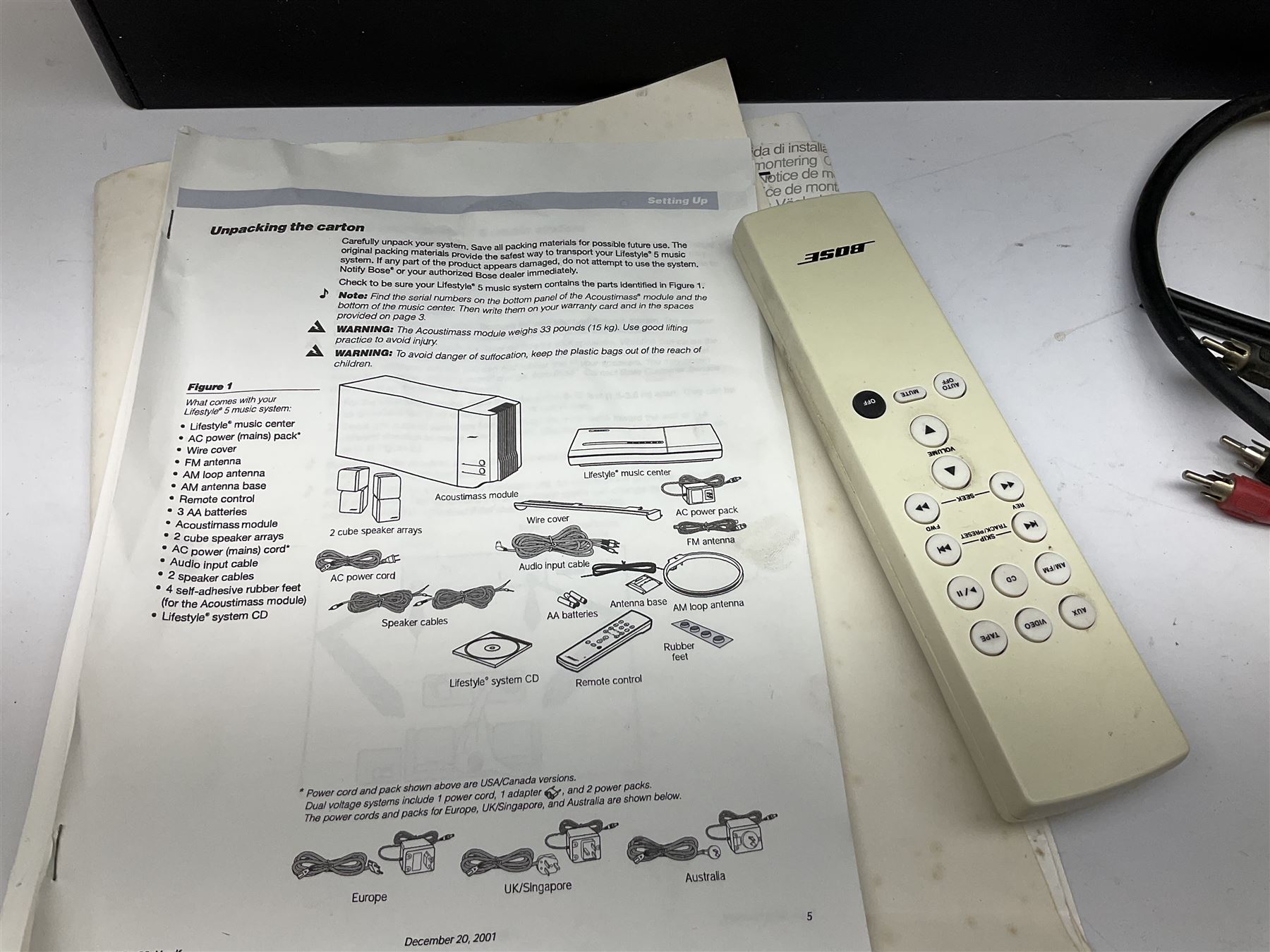 Bose Lifestyle 5 Series II music system.