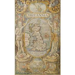 William Hole (British fl.c.1601-1624): Frontispiece for Camden's Britannia depicting Neptu...