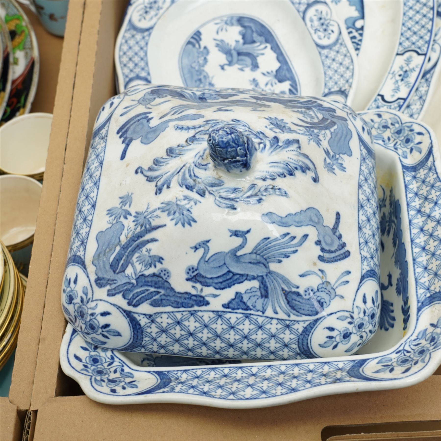 Victorian turquoise ground part tea set, part Doulton Matsumai pattern dinner service and other dinner ware