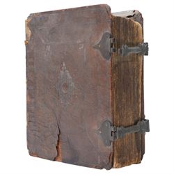 Biblia, dat is de gantsche H. Schrifture..., Dutch States Bible, engraved title, separate New Testament title, metrical Psalms with musical notation, Amsterdam: Ph. Losel, H. Brandt, D. Onder de Linden, G. de Groot, P. Schouten and de Wed. O. van Grafhorst, 1768, contemporary panelled calf with brass clasps, 29 x 23cm
