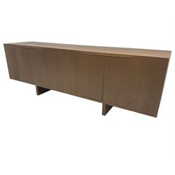 Varaschin - Jordan Italian contemporary stained oak sideboard, rectangular top over four cupboards, with push-latch action