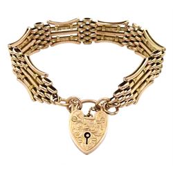 Early 20th century rose gold gate bracel