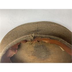 WW1 British Army stiff trench cap with Tank Corps cap badge