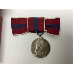 Commemorative medallions or medals including three Queen Victoria Diamond Jubilee small silver medallions, two King Edward VII 1902 Coronation medallions and a Queen Elizabeth II 1953 Coronation medal in red box