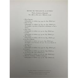 Rotzler, Willy - 'Affiches de Henri de Toulouse-Lautrec - Dix reproductions en couleurs', book containing ten colour Toulouse-Lautrec lithographs, pub. 1946 by Bale, unbound with loose plates, plates max 33cm x 24cm