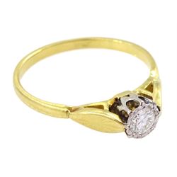 Gold single stone round brilliant cut diamond ring, stamped 18ct Plat, diamond approx 0.20 carat