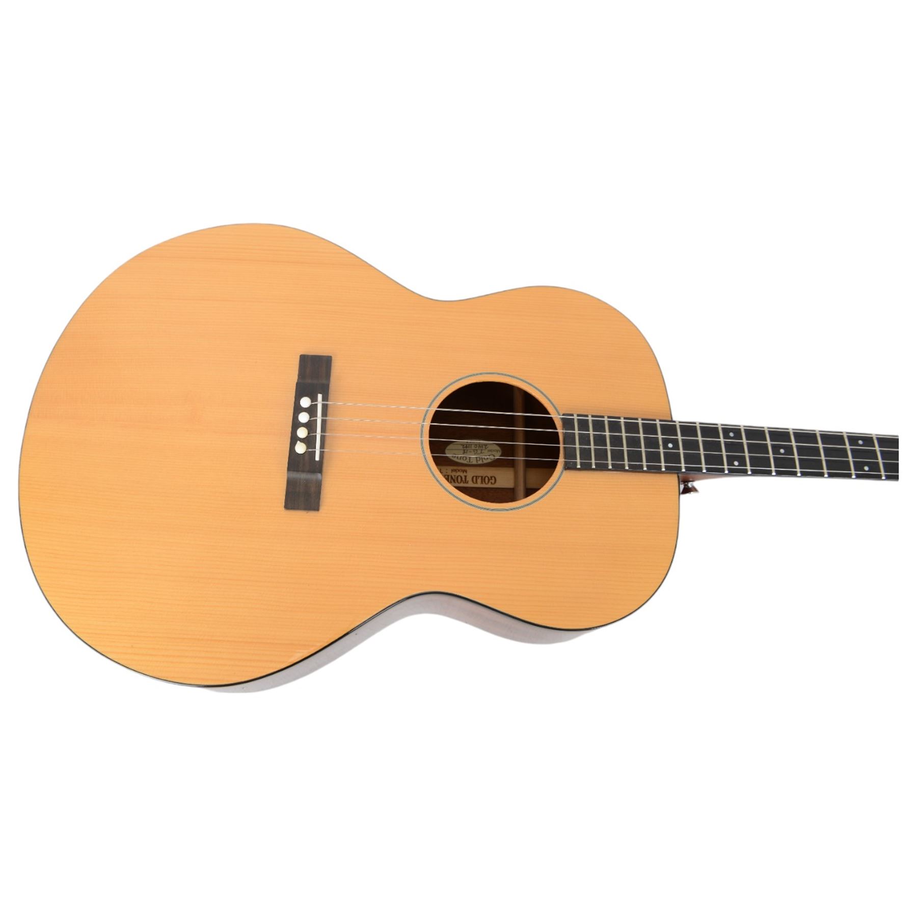 Gold Tone TG-18 tenor guitar, with spruce top, mahogany back and sides and ebony fingerboard, with loose pick guard, in Gold Tone padded gig bag, guitar L92cm


