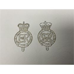 HM Queen Elizabeth II and HRH the Duke of Edinburgh, 1967 Christmas card with two gilt cyphers to front, tipped-in colour print of the Royal Family standing under an archway in Buckingham Palace, signed Elizabeth R and Philip with manuscript date 1967 below