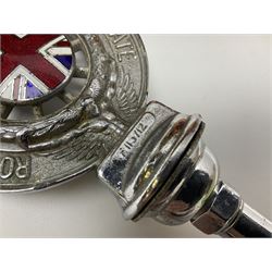 Brass coal bucket, embossed with lion to front and 1529 verso, together with an Royal Automobile Club Associate car badge and a copper kettle, bucket H 18.5cm