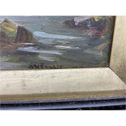 Augustus William Enness (British 1876-1948): Highland River, oil on panel signed 24cm x 34cm