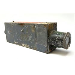WW2 Air Ministry Williamson G45 short lens gun camera, as used by Spitfires, Hurricanes and Typhoons, ref.no. 14A/1390, serial no. 4369, containing magazine ref.no. 14A/1393, L31cm