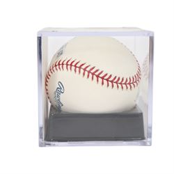 Signed Tom Seaver Rawlings baseball with HOF '92 inscription, contained within an acrylic display box, with JSA certificate of authenticity