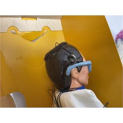 Three Pelham puppets - 'Brains' from Thunderbirds in blue/yellow box; Witch in yellow window box; and Macboozle in brown box (3)