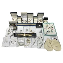 Fourteen pairs of silver stone set stud earrings, stone set silver ring, two odd stone set 9ct gold earrings, silver pearl jewellery and a collection of costume jewellery including necklaces, earrings, brooches, rings and two Accurist wristwatches, etc 