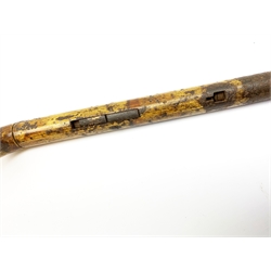 Mid-19th century all steel muzzle loading percussion cap walking stick shotgun, approximate calibre .410, with traces of simulated cane graining L89cm