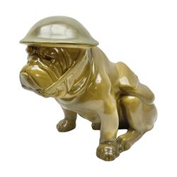 Royal Doulton Tommy Bulldog figure, modelled in World War One army costume, khaki glazed, with printed mark beneath, H16cm 