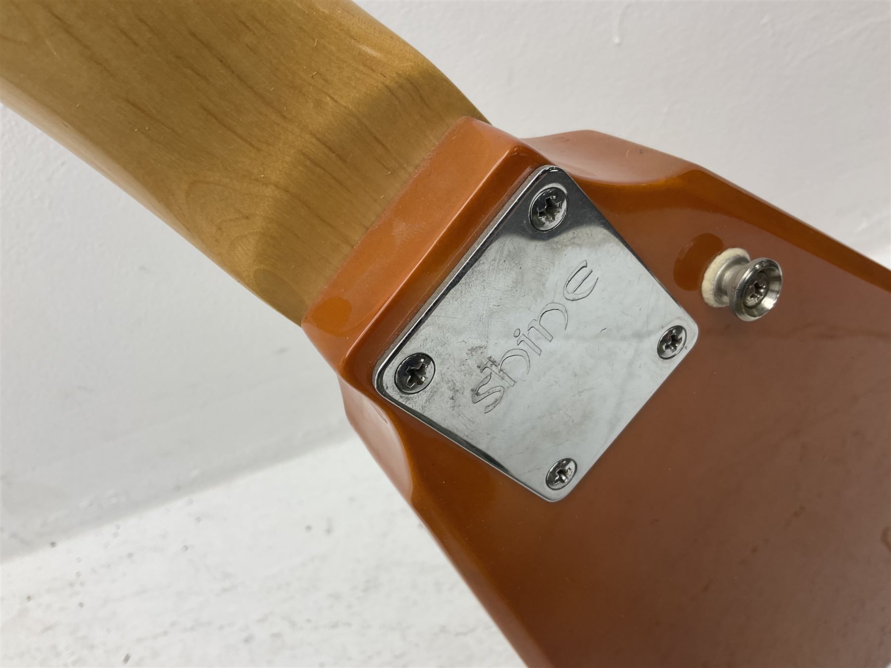 Shine offset V-shaped six string electric guitar, in fitted case