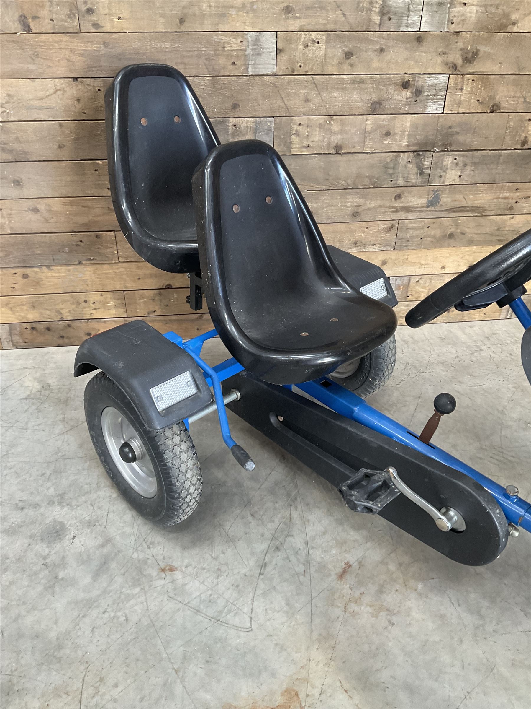 Tectake Kart two-seater blue-go kart with brake