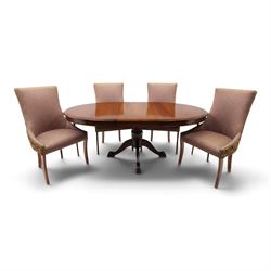 Barker & Stonehouse - cherrywood oval extending dining table and four upholstered chairs, ...