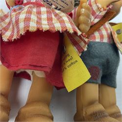 Steiff - Hedgehog family comprising Mecki, Micki, Macki and Mucki; all bearing original swing tags with only Micki lacking the button label, tallest H17cm 