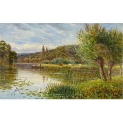  J W Pike (19th/20th century): Countryside scenes, pair oils on board 14cm x 22cm (2)  