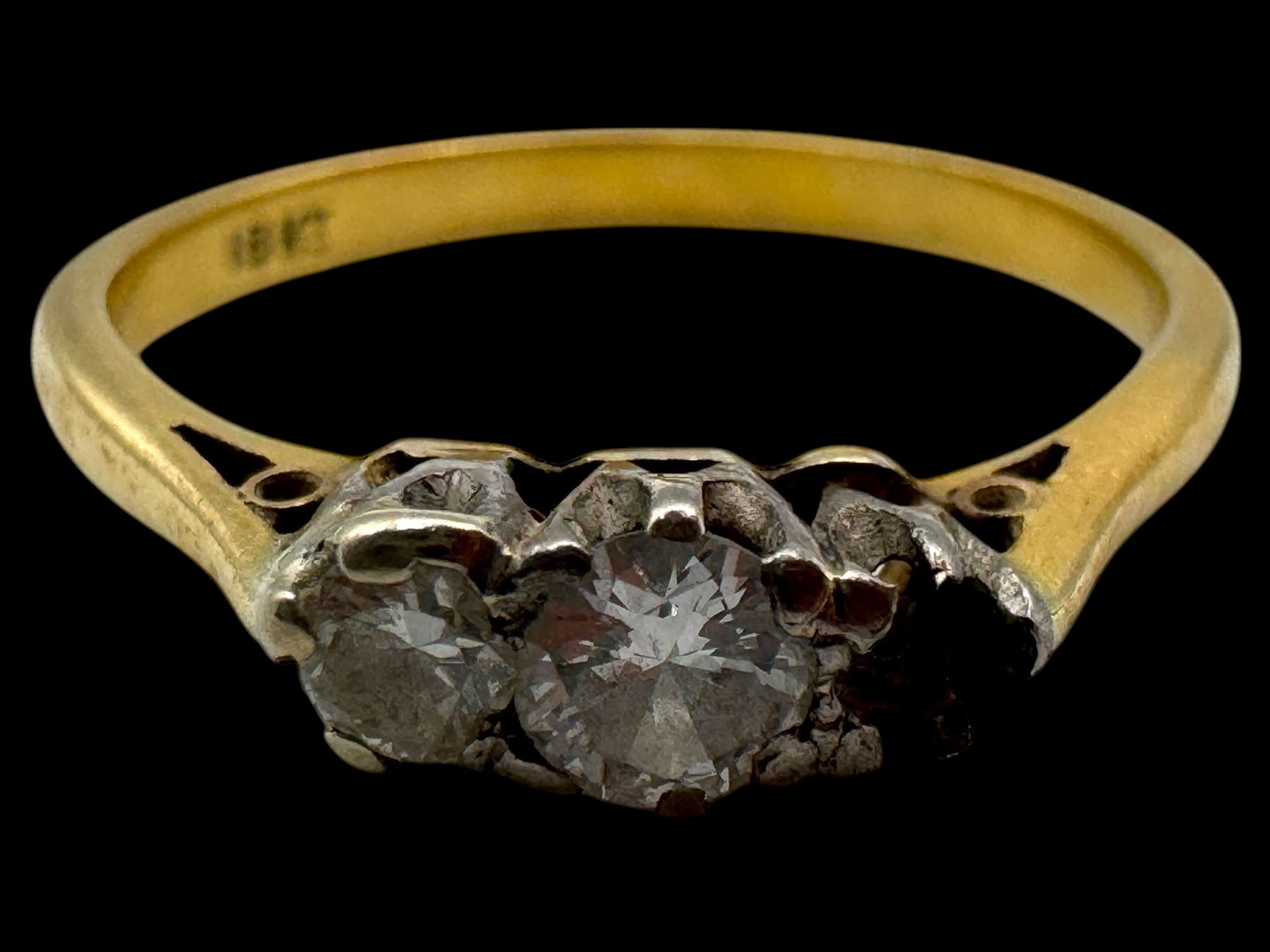 Two 18ct gold stone set rings