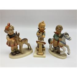 Twenty six Hummel figures by Goebel, to include Fire Fighter, Band Leader and Spring Sowing