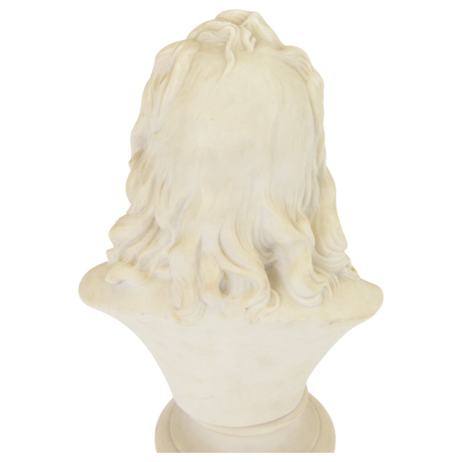 Two Parian busts, the first example of G.P. Bidder, marked W.Wyon to the back, the other of Professor John Wilson, H30cm